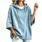 ✨ Easy Everyday Style | Women's Relaxed Hooded Denim Pullover