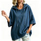 ✨ Easy Everyday Style | Women's Relaxed Hooded Denim Pullover