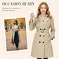 🍂 Timeless Style | Women's Belted Double-Breasted Trench Coat