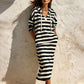 🍂 Easy Everyday Comfort | Women's Striped Hooded Casual Dress