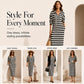 🍂 Easy Everyday Comfort | Women's Striped Hooded Casual Dress
