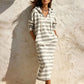 🍂 Easy Everyday Comfort | Women's Striped Hooded Casual Dress