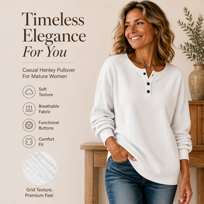 🧇 Textured Waffle Style, Relaxed Everyday Fit | Women's Casual Sweatshirt