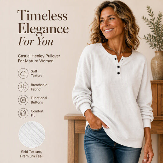 🧇 Textured Waffle Style, Relaxed Everyday Fit | Women's Casual Sweatshirt