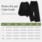 ✨ Effortless Comfort | Women's V-Neck Knit Top & Pants 2-Piece Lounge Set