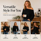 ✨ Flattering Comfort | Women's Off-Shoulder Ribbed Knit Sweater