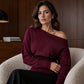 ✨ Flattering Comfort | Women's Off-Shoulder Ribbed Knit Sweater