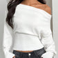 ✨ Flattering Comfort | Women's Off-Shoulder Ribbed Knit Sweater