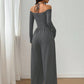 ✨ Deep V-Neck, Flattering Ruched Waist | Women's Wide-Leg Jumpsuit