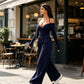 ✨ Deep V-Neck, Flattering Ruched Waist | Women's Wide-Leg Jumpsuit