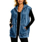 ✨ Easy Layering Style | Women's Oversized Hooded Denim Vest Jacket