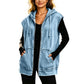 ✨ Easy Layering Style | Women's Oversized Hooded Denim Vest Jacket