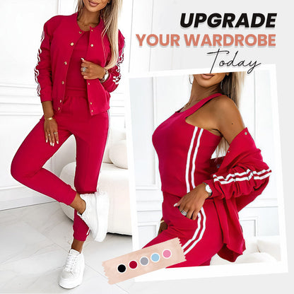 ✨ Effortless Versatility | Women's Jacket, Tank Top & Pants 3-Piece Set