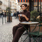 ✨ Effortless Elegance | Women's Turtleneck Top & High-Waist Pants 2-Piece Set