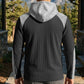 ✨ Elevated Comfort | Men's Waffle-Knit Color-Block Lace-Up Hoodie