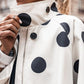 ✨ Timeless Retro Style | Women's Polka-Dot Flared High-Collar Top