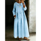 ✨ Easy Everyday Comfort | Women's Loose Long-Sleeve Maxi Dress with Pockets