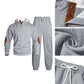 ✨ Easy Everyday Comfort | Men's Hooded Patchwork Tracksuit 2-Piece Set