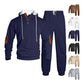 ✨ Easy Everyday Comfort | Men's Hooded Patchwork Tracksuit 2-Piece Set