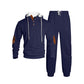 ✨ Easy Everyday Comfort | Men's Hooded Patchwork Tracksuit 2-Piece Set