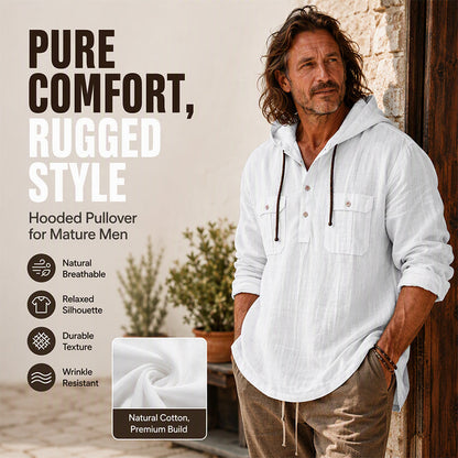 ✨ Easy Everyday Comfort | Men's Casual Long-Sleeve Hooded Shirt