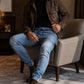 ✨ Easy Denim Comfort | Men's Elastic-Waist Slim-Fit Denim Joggers