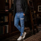 ✨ Easy Denim Comfort | Men's Elastic-Waist Slim-Fit Denim Joggers