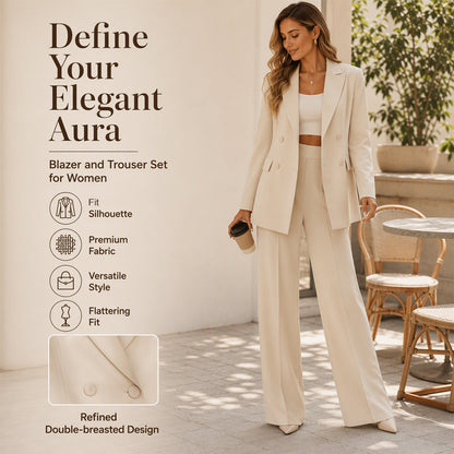 ✨ Effortless Elegance | Women's Tailored Blazer & Pants 2-Piece Set