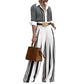 ✨ Effortless Everyday Style | Women's Striped Shirt & Wide-Leg Pants 2-Piece Set