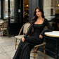 ✨ Flattering Elegance | Women's Square-Neck Ruched-Waist Wide-Leg Jumpsuit