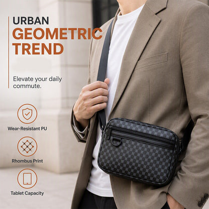 ✨ Everyday Convenience | Men's Geometric PU Leather Crossbody Bag
