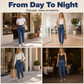 ✨ Sculpting Denim Style | Women's High-Waisted Multi-Button Seam Jeans