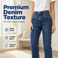 ✨ Sculpting Denim Style | Women's High-Waisted Multi-Button Seam Jeans