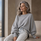☁️ Cozy Everyday Comfort | Women's Plus-Size Crew-Neck Pullover Sweater