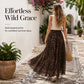 ☀️ Effortless Summer Style | Women's High-Waisted Print A-Line Maxi Skirt