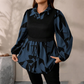 ✨ Effortless Layered Style | Women's Floral Print Fake 2-Piece Pullover Shirt