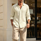 ☀️ Lightweight Comfort | Men's Waffle-Texture Relaxed Button-Up Shirt
