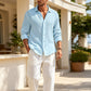 ☀️ Lightweight Comfort | Men's Waffle-Texture Relaxed Button-Up Shirt