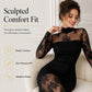 ✨ Elegant Lace Detail | Women's High-Neck Lace-Spliced Long-Sleeve Maxi Dress