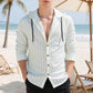 ✨ Easy Everyday Comfort | Men's Striped Long-Sleeve Hooded Shirt