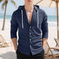 ✨ Easy Everyday Comfort | Men's Striped Long-Sleeve Hooded Shirt