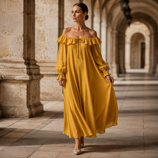 ☀️ Effortless Summer Style | Women's Off-Shoulder Flowy Maxi Dress
