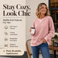 ☁️ Easy Everyday Comfort | Women's Waffle-Knit Long-Sleeve Top