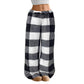 ☁️ Cozy Everyday Comfort | Women's Plush Plaid Wide-Leg Pants