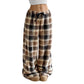 ☁️ Cozy Everyday Comfort | Women's Plush Plaid Wide-Leg Pants