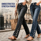 ✨ Flattering Denim Comfort | Women's Stretch Slim-Fit Jeans with Button-Hem Detail