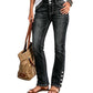 ✨ Flattering Denim Comfort | Women's Stretch Slim-Fit Jeans with Button-Hem Detail