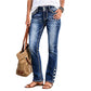 ✨ Flattering Denim Comfort | Women's Stretch Slim-Fit Jeans with Button-Hem Detail