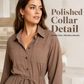 ✨ Flattering One-Piece Style | Women's Tie-Waist Wide-Leg Shirt Jumpsuit
