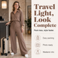 ✨ Flattering One-Piece Style | Women's Tie-Waist Wide-Leg Shirt Jumpsuit